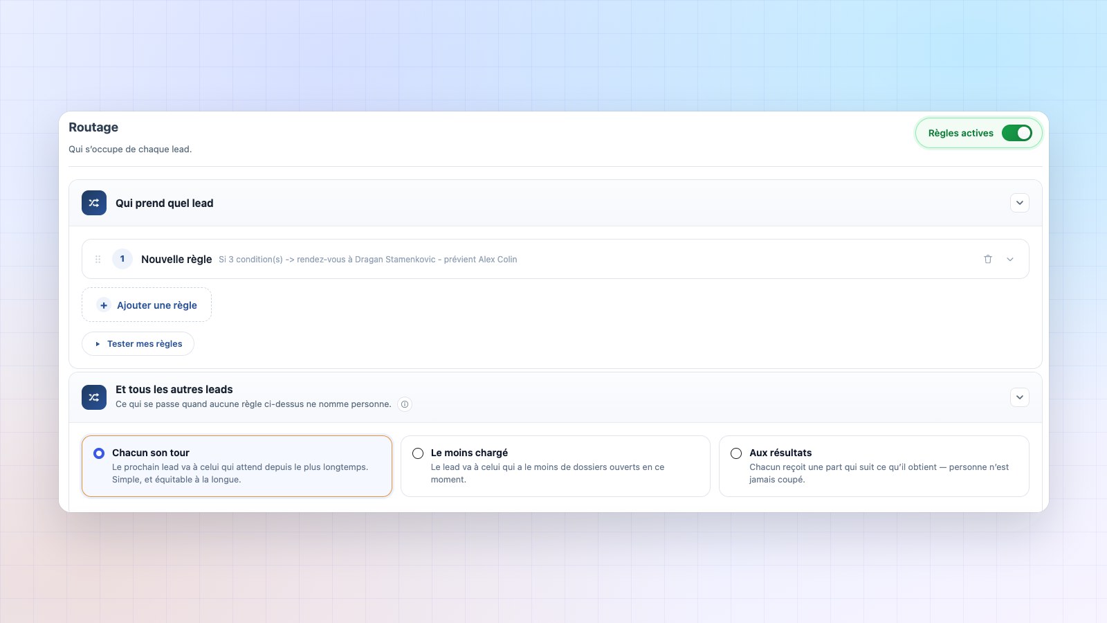 Routage Booking Leads : qui prend quel lead dans l’équipe