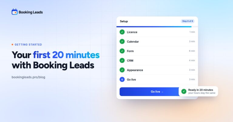 Your first 20 minutes with Booking Leads