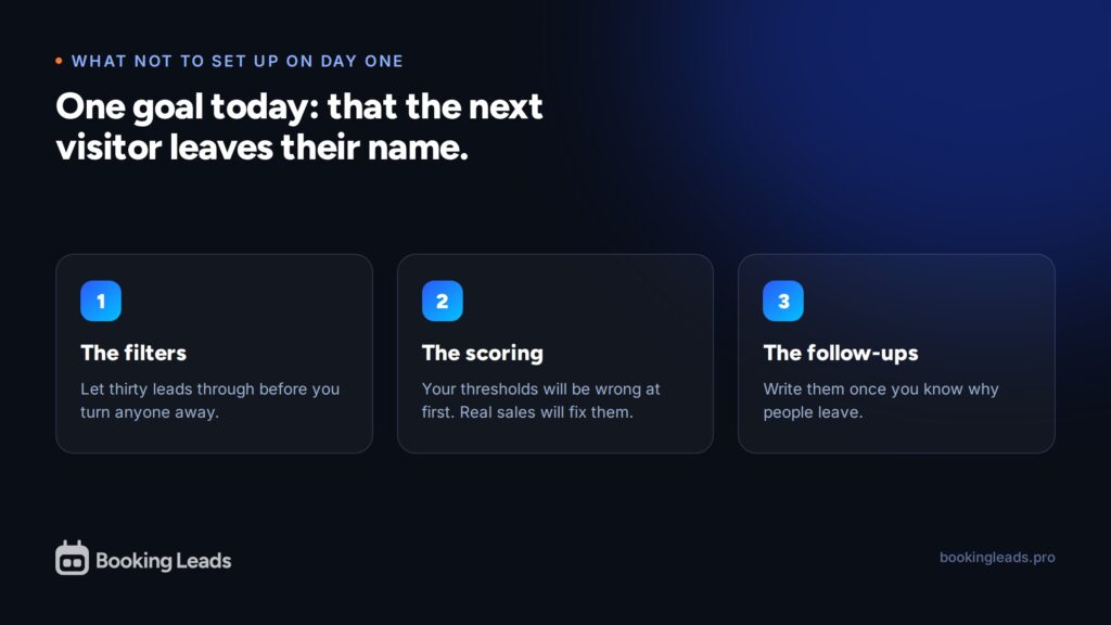 The three Booking Leads settings to leave for later after setup
